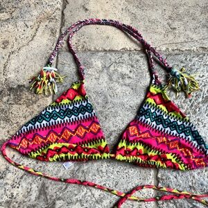 Nanette Lepore Vibrant Multicolor Bikini Top S